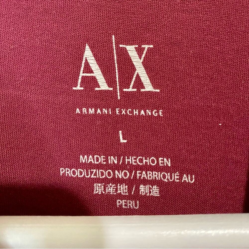 Armani Exchange Men’s Short Sleeve Polo Maroon Size Large EUC - Picture 4 of 6